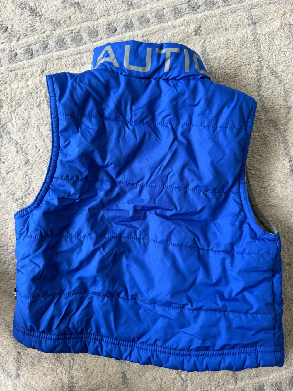 Nautica Blue Quilted Vest with Snap Closure